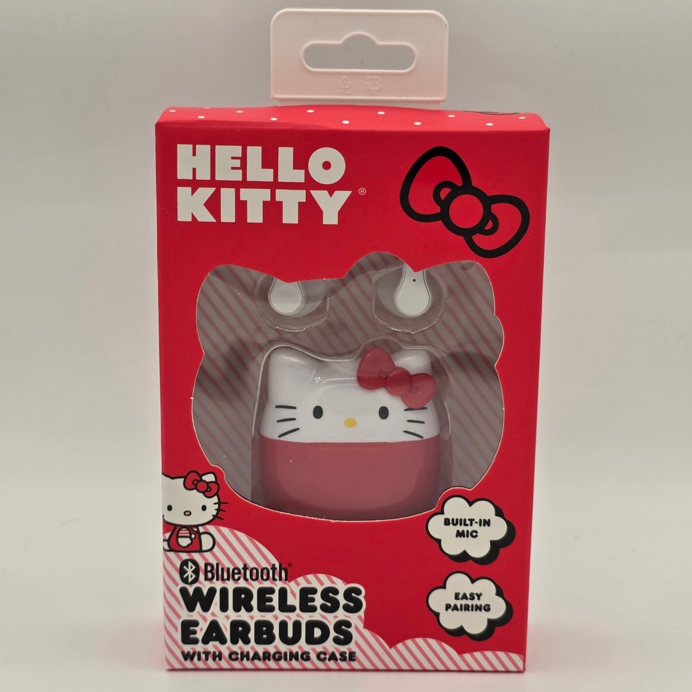 Hello Kitty Bluetooth Wireless Earbuds Charging Case Red Sanrio HKTWS223RD NEW